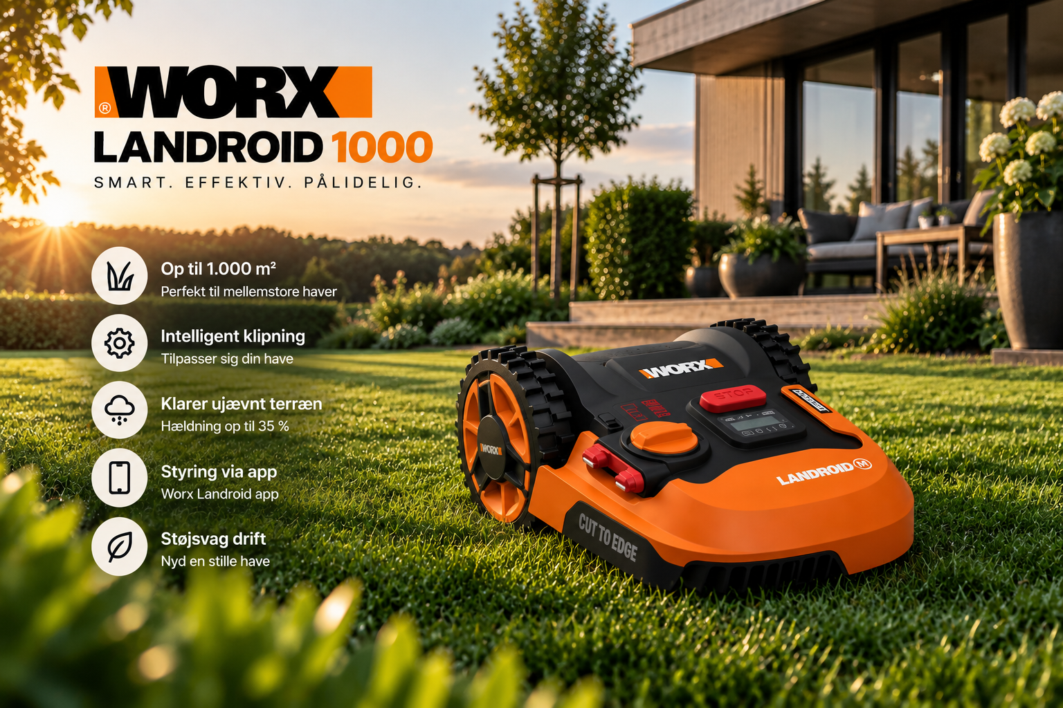 WORX Landroid 1000 – op til 1.000 m²