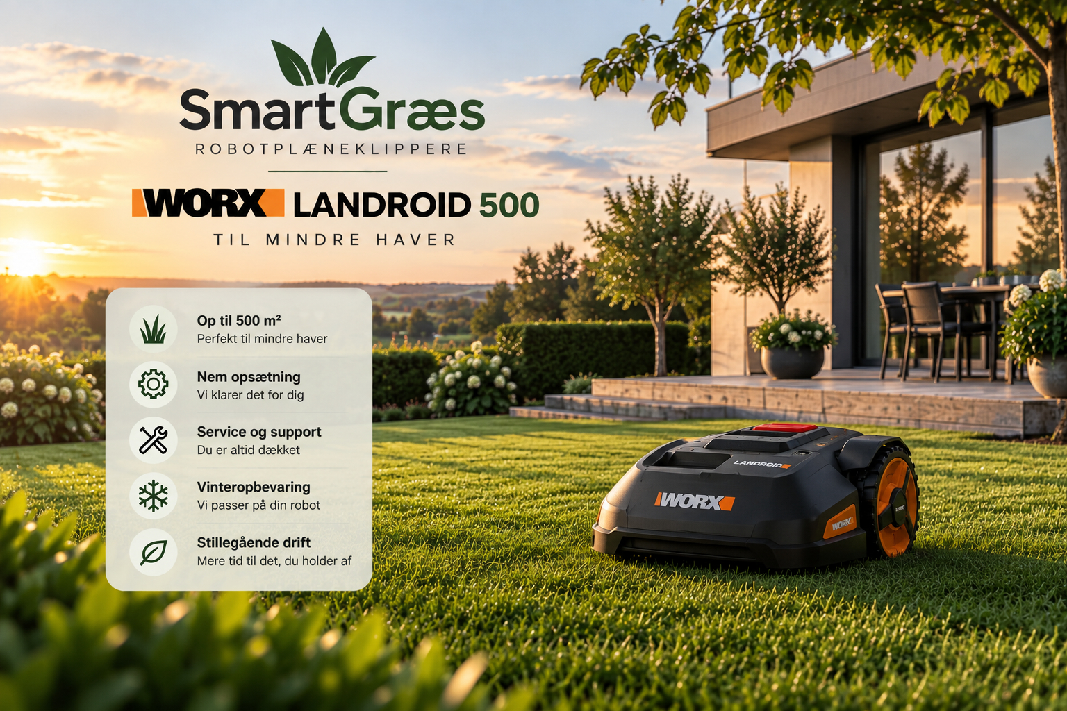 SmartGræs 500 – op til 500 m² - Abonnement